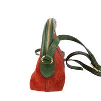GUCCI - Sac bandoulière Ophidia bande web daim rouge - Handbag