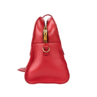 SAINT LAURENT - Red chevron leather tote bag - Handbag