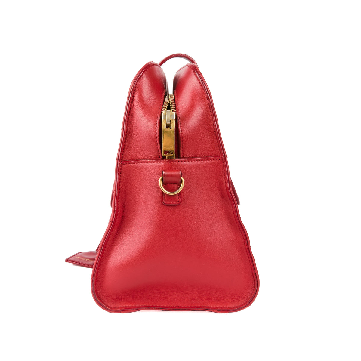 SAINT LAURENT - Red chevron leather tote bag - Handbag