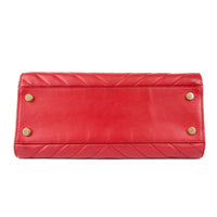 SAINT LAURENT - Red chevron leather tote bag - Handbag