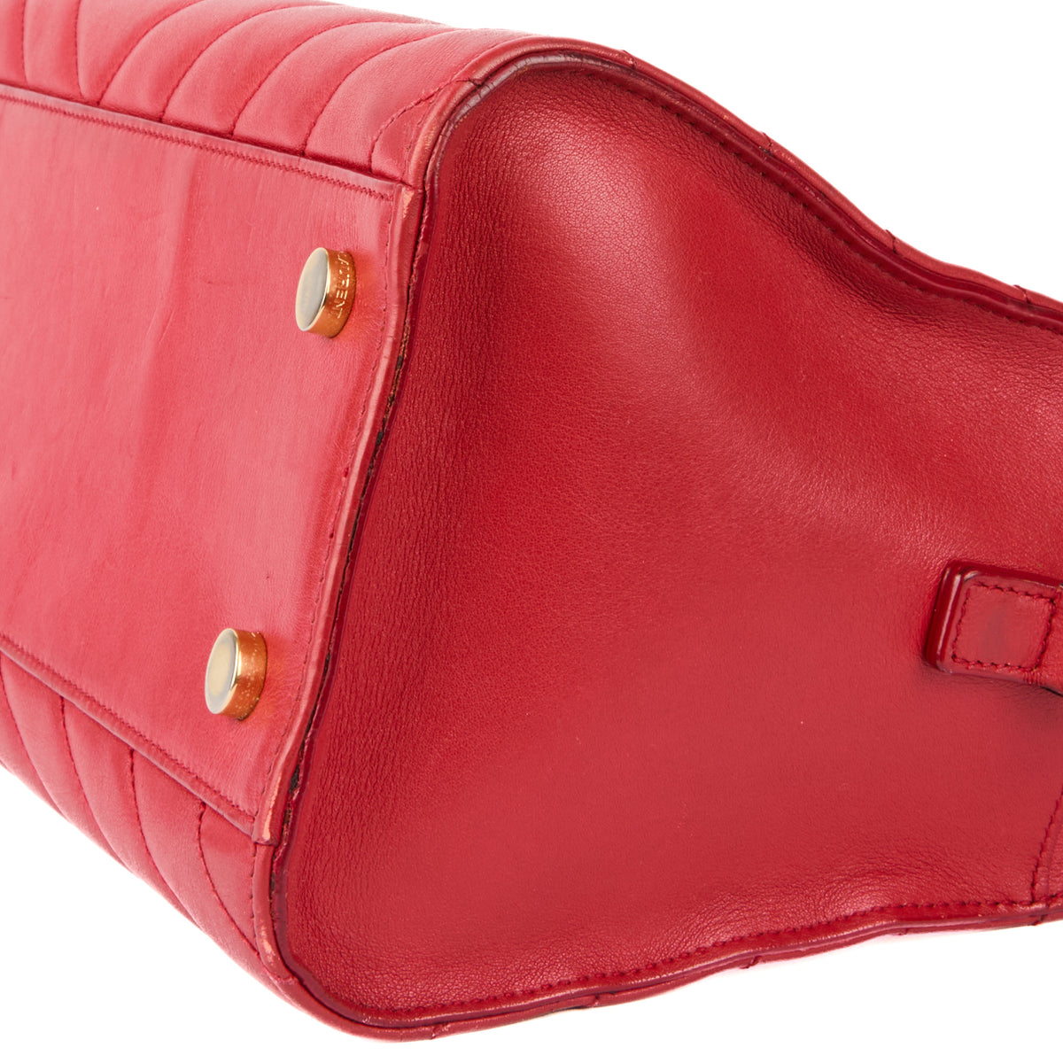 SAINT LAURENT - Red chevron leather tote bag - Handbag
