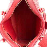 SAINT LAURENT - Red chevron leather tote bag - Handbag