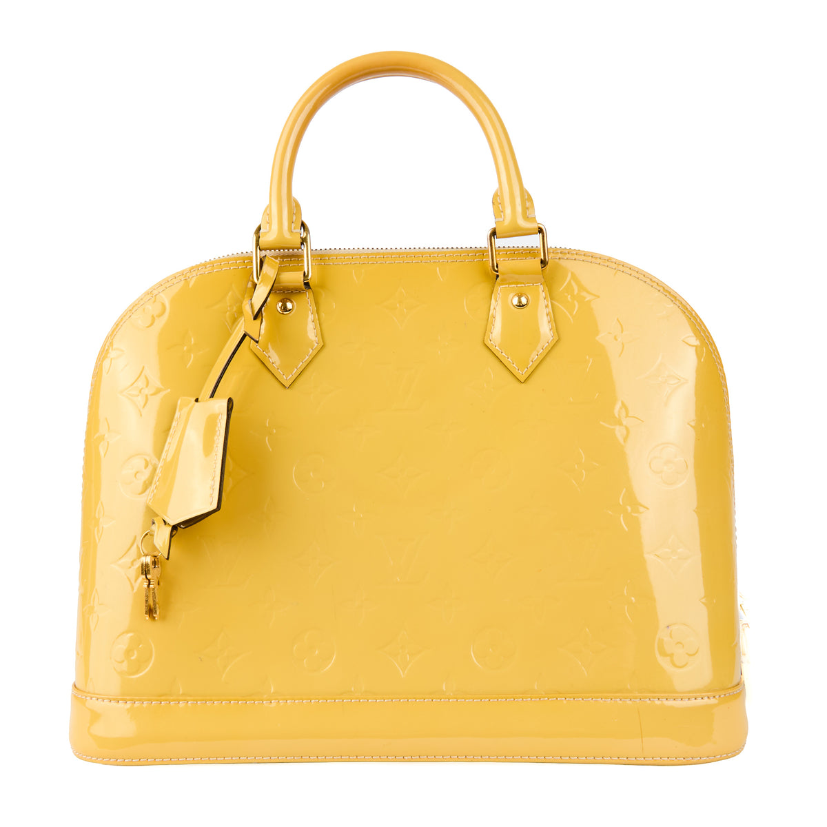 LOUIS VUITTON - Sac à main Alma PM cuir vernis jaune - Handbag
