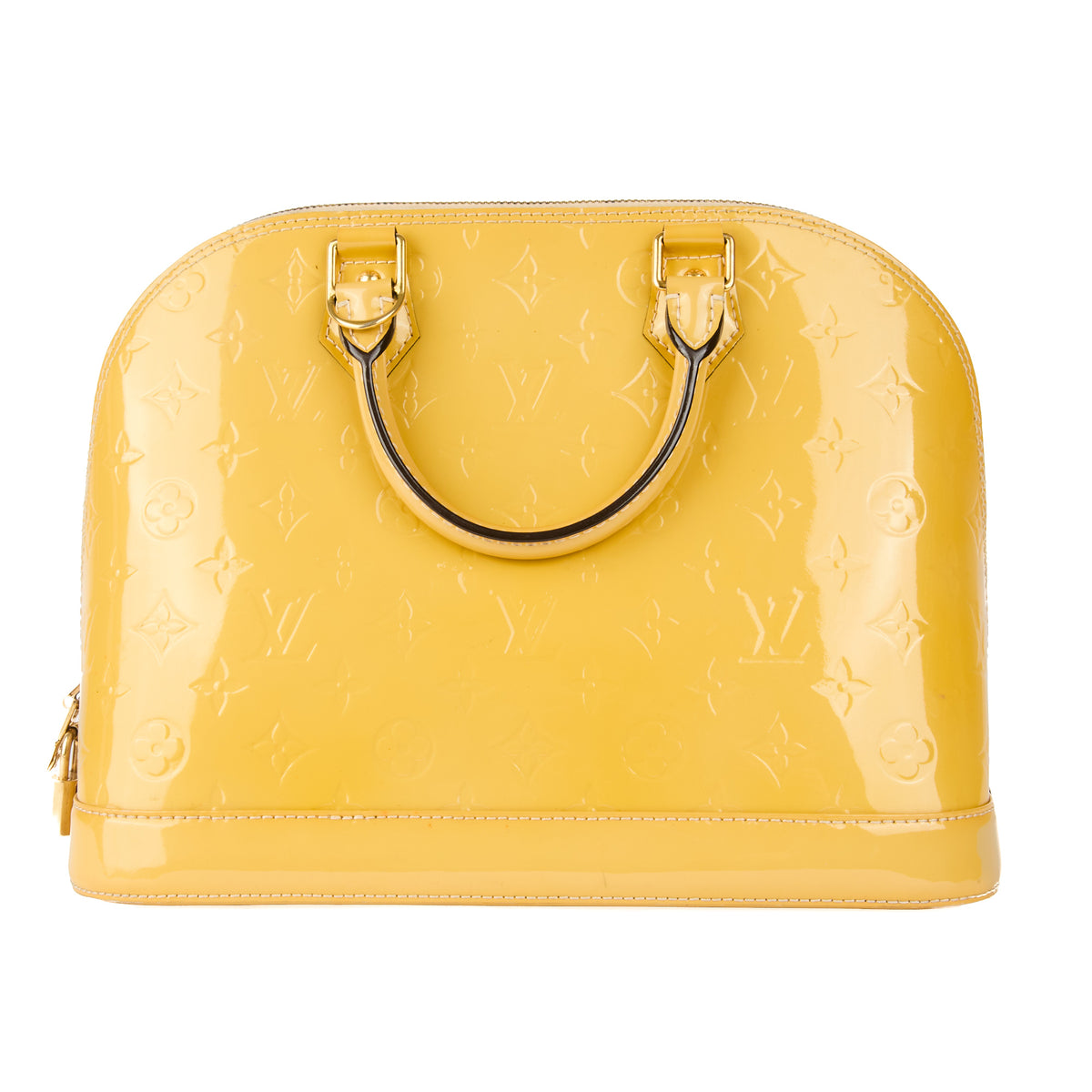 LOUIS VUITTON - Sac à main Alma PM cuir vernis jaune - Handbag