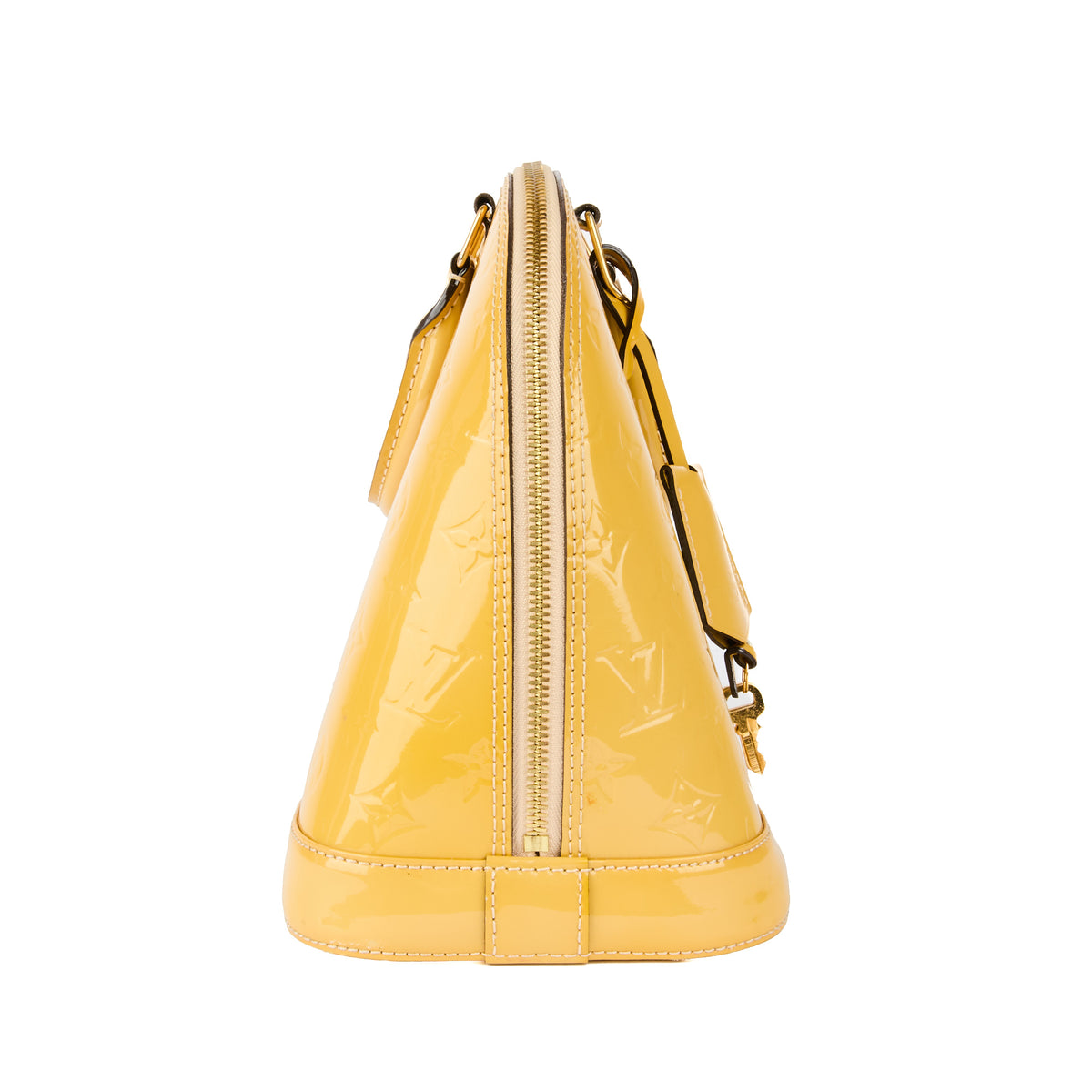 LOUIS VUITTON - Sac à main Alma PM cuir vernis jaune - Handbag