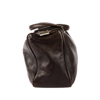 CHANEL - Brown leather bowling handbag