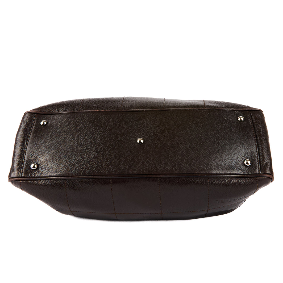 CHANEL - Brown leather bowling handbag