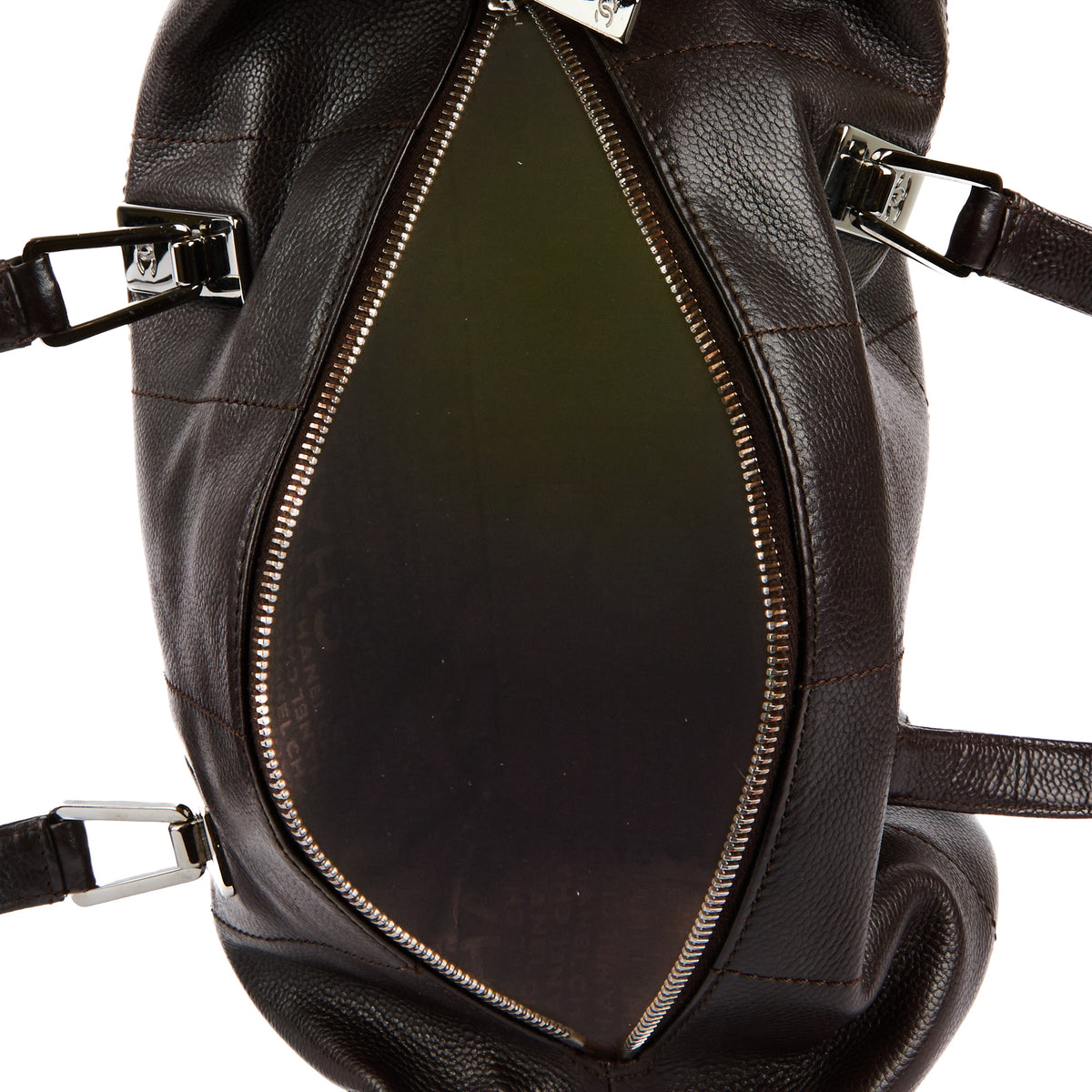 CHANEL - Brown leather bowling handbag
