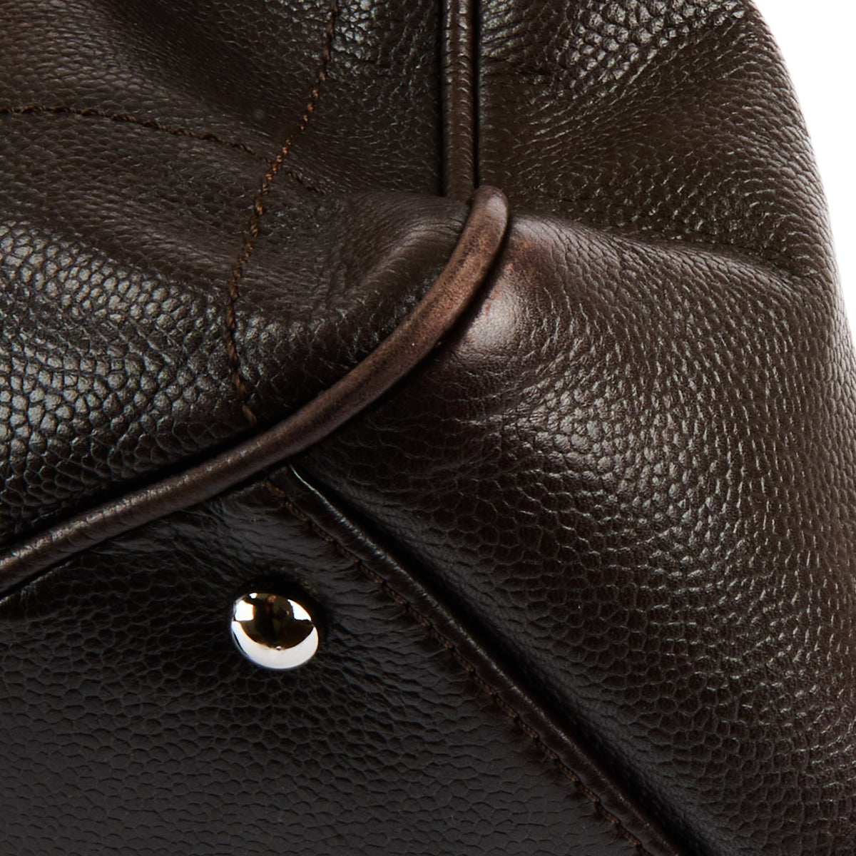 CHANEL - Brown leather bowling handbag