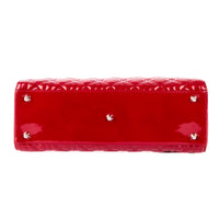 DIOR - Lady Dior Large Red Patent Leather Shoulder Bag - Handbag