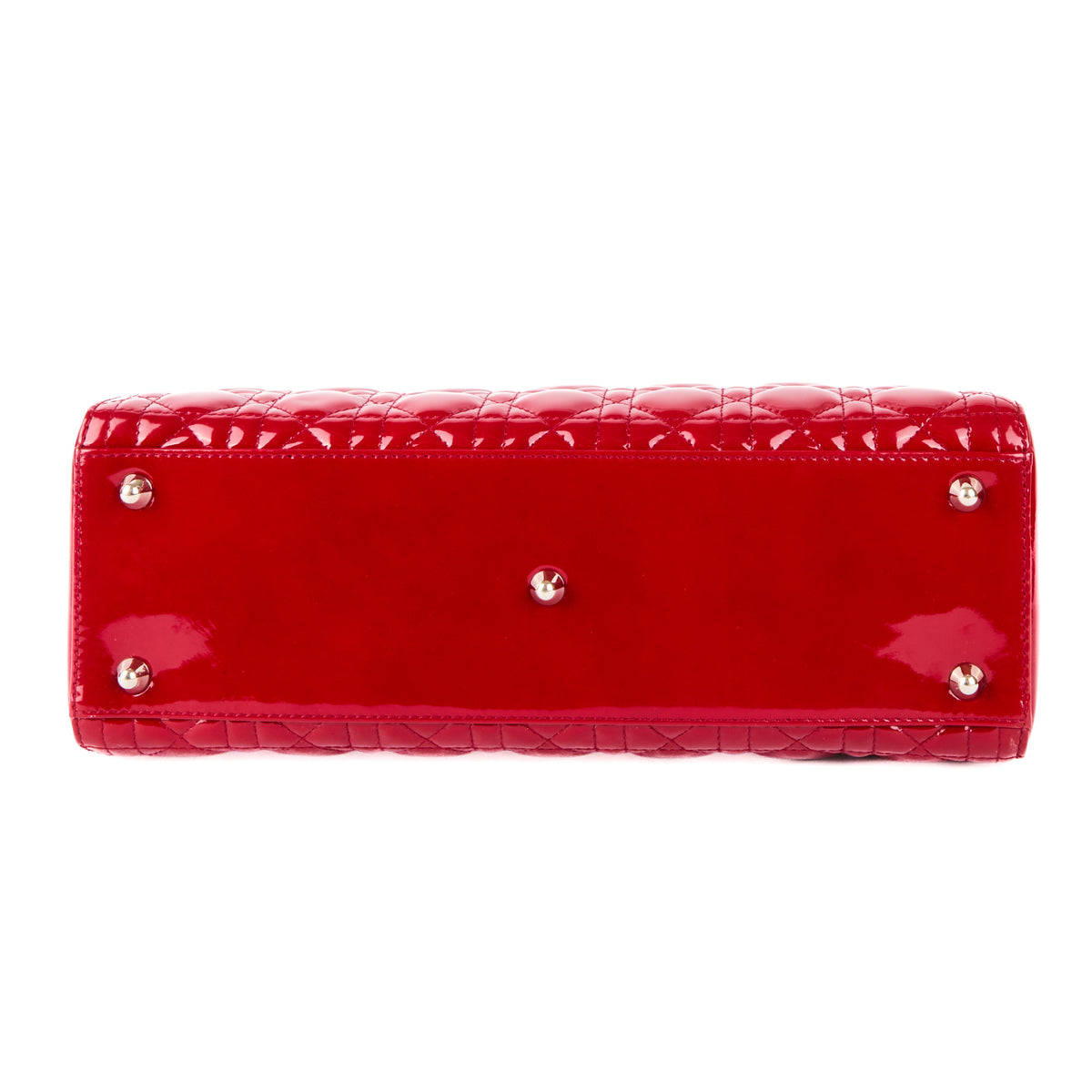 DIOR - Lady Dior Large Red Patent Leather Shoulder Bag - Handbag