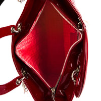 DIOR - Lady Dior Large Red Patent Leather Shoulder Bag - Handbag