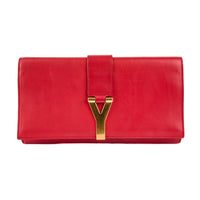 SAINT LAURENT - Red leather Chyc pouch - Pouchbag