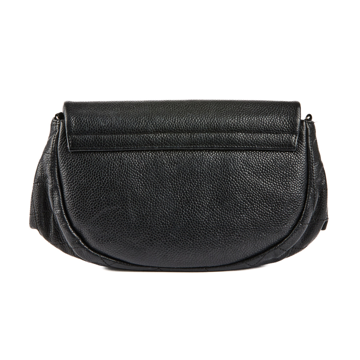 CHANEL - Sac à main Wallet on chain demi lune logo CC cuir caviar noir - Handbag