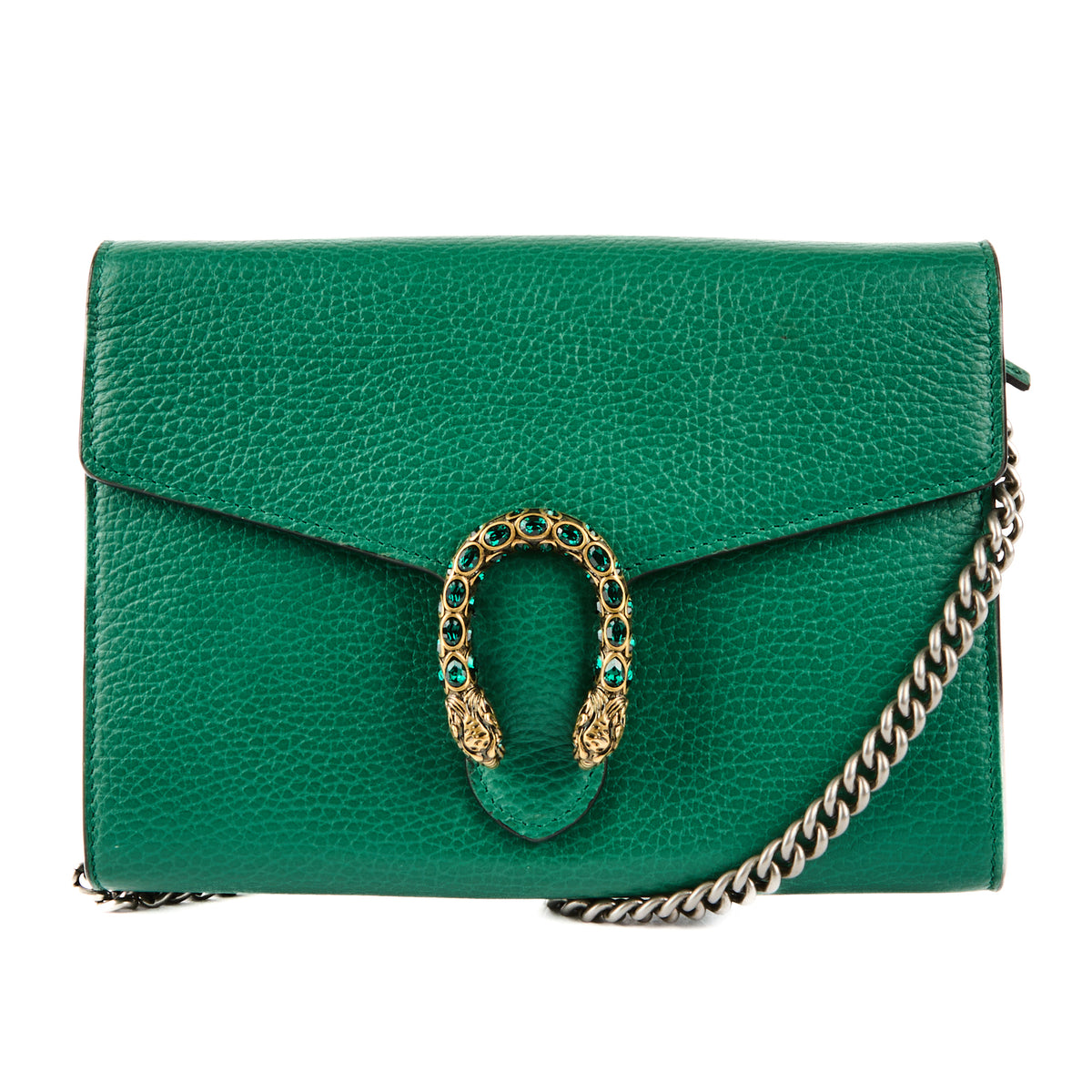 GUCCI - Dionysus Wallet On Chain crossbody bag in green leather - Handbag