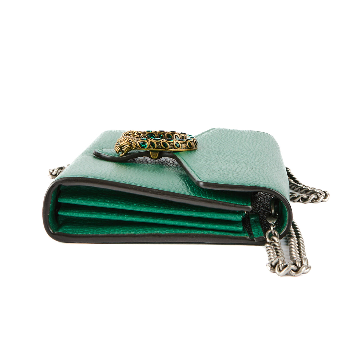 GUCCI - Dionysus Wallet On Chain crossbody bag in green leather - Handbag