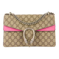 GUCCI - Dionysus GG canvas and pink bag