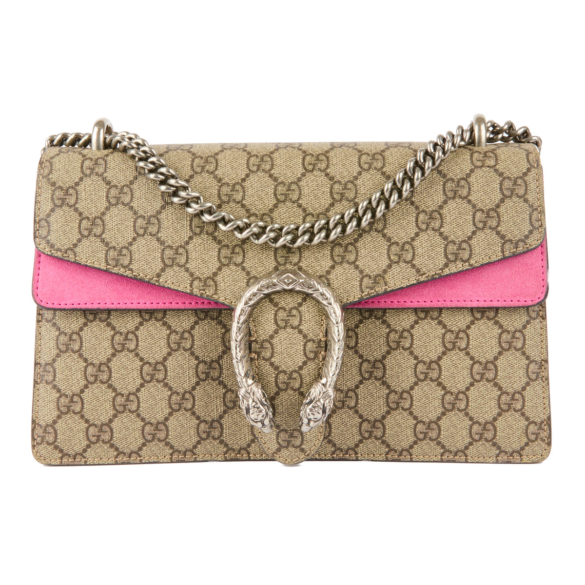 GUCCI - Dionysus GG canvas and pink bag