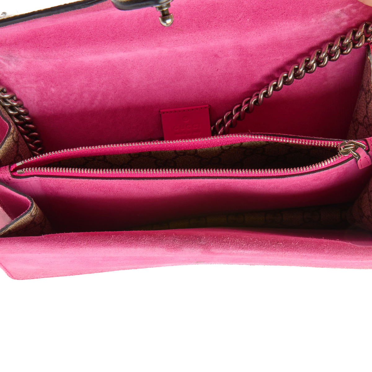 GUCCI - Dionysus GG canvas and pink bag