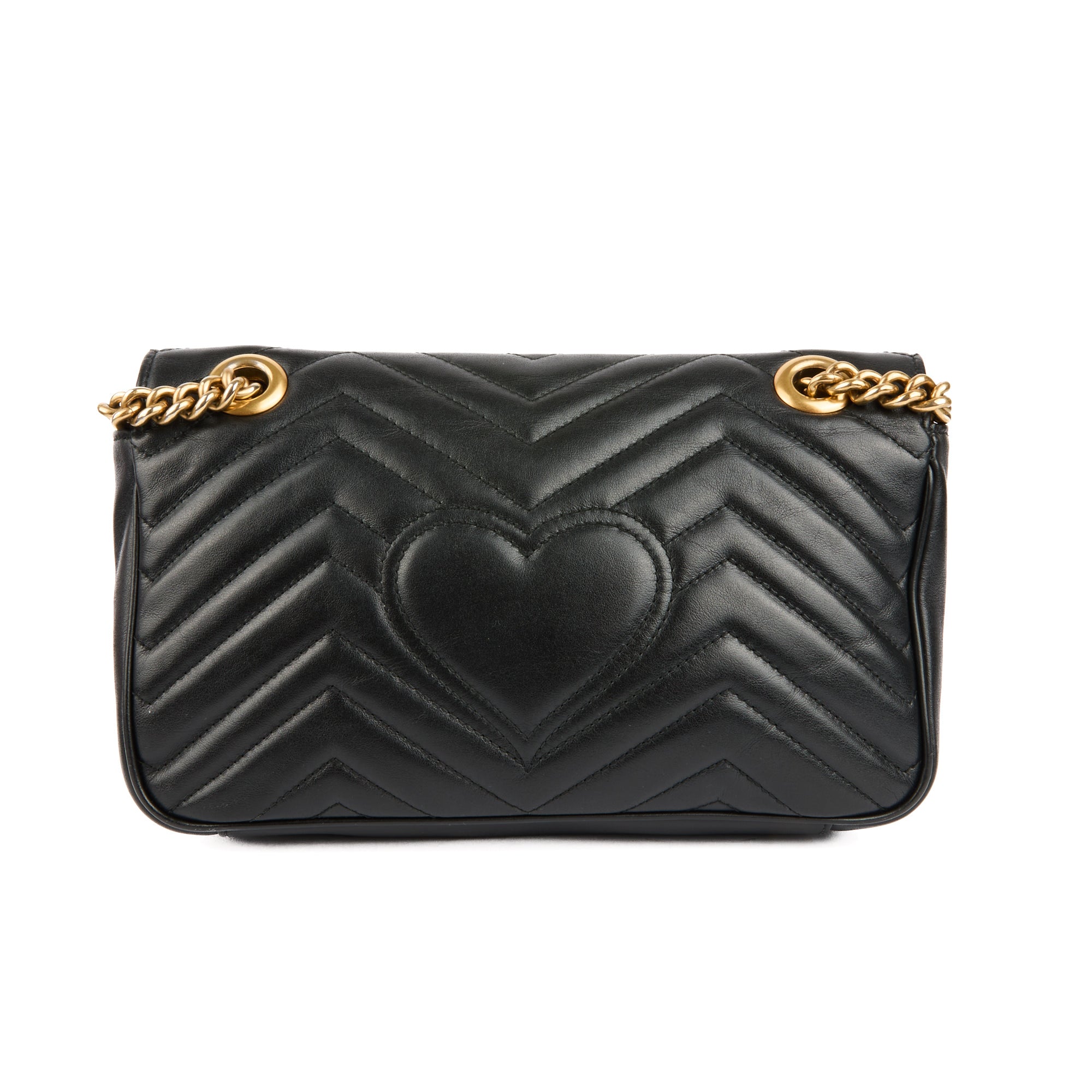 GUCCI - Sac bandoulière Marmont cuir noir - Handbag