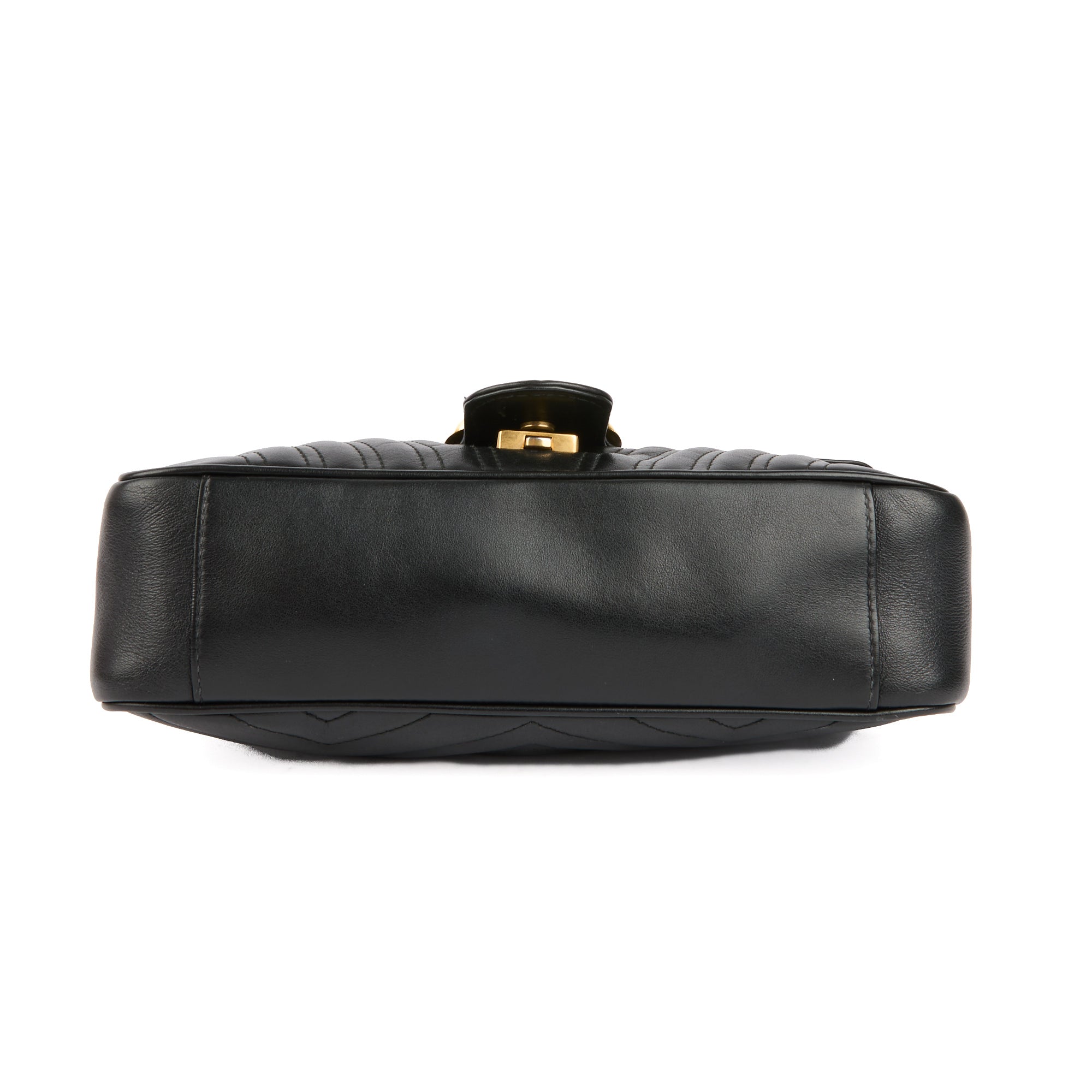 GUCCI - Sac bandoulière Marmont cuir noir - Handbag