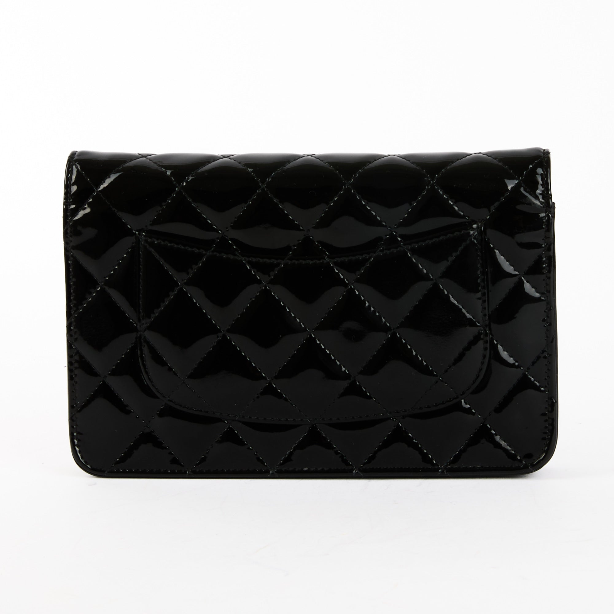 CHANEL - Sac bandoulière Wallet on Chain Classique cuir vernis noir - HandBag