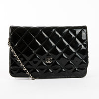 CHANEL - Sac bandoulière Wallet on Chain Classique cuir vernis noir - HandBag
