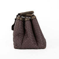 BOTTEGA VENETA - Sac à main Roma cuir Intrecciato python violet - Handbag