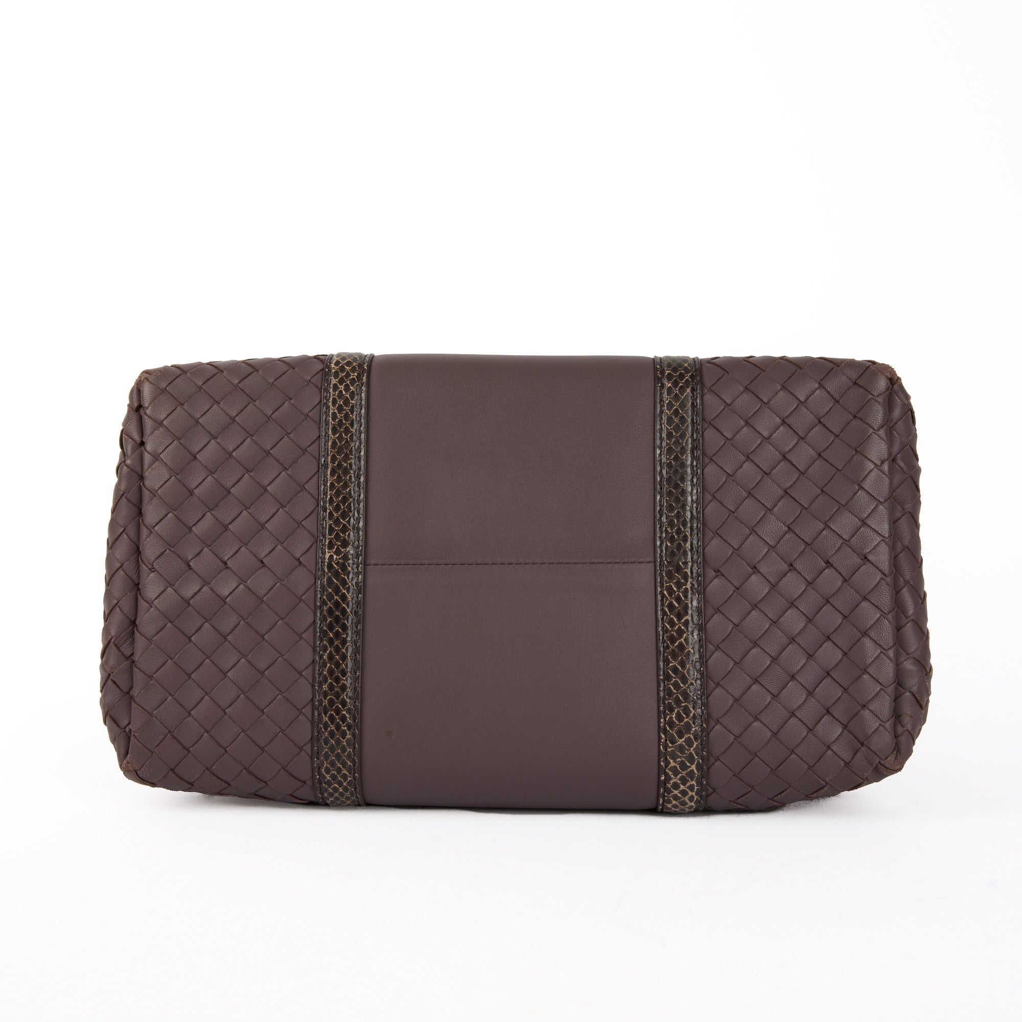 BOTTEGA VENETA - Sac à main Roma cuir Intrecciato python violet - Handbag