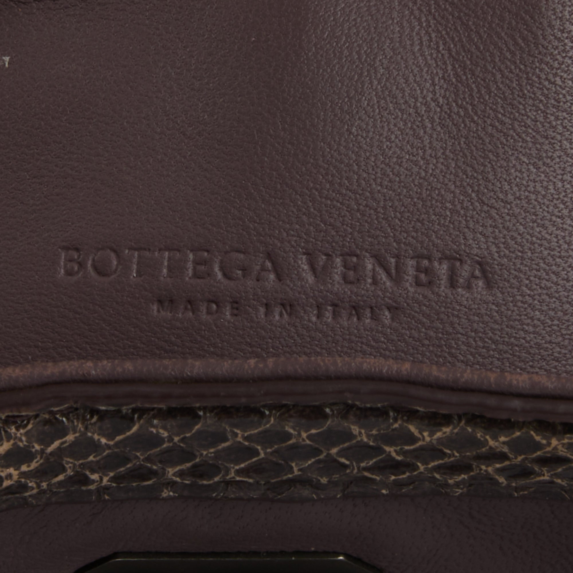 BOTTEGA VENETA - Sac à main Roma cuir Intrecciato python violet - Handbag