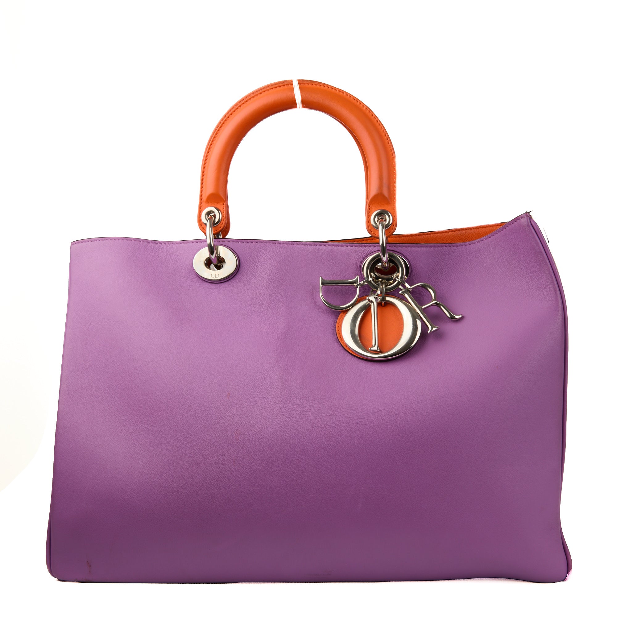DIOR - Diorissimo Large purple orange leather shoulder bag - Handbag