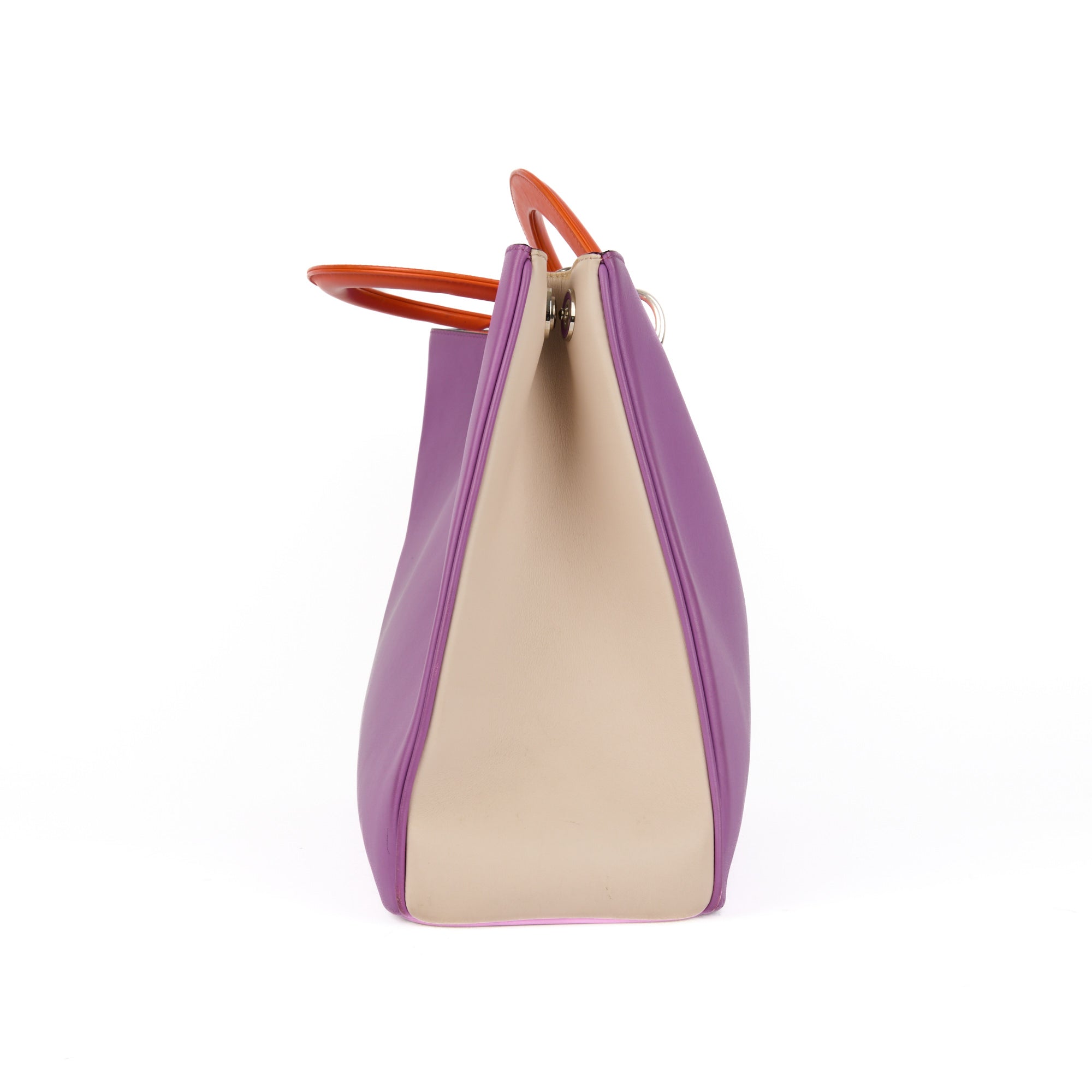 DIOR - Diorissimo Large purple orange leather shoulder bag - Handbag