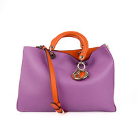 DIOR - Diorissimo Large purple orange leather shoulder bag - Handbag
