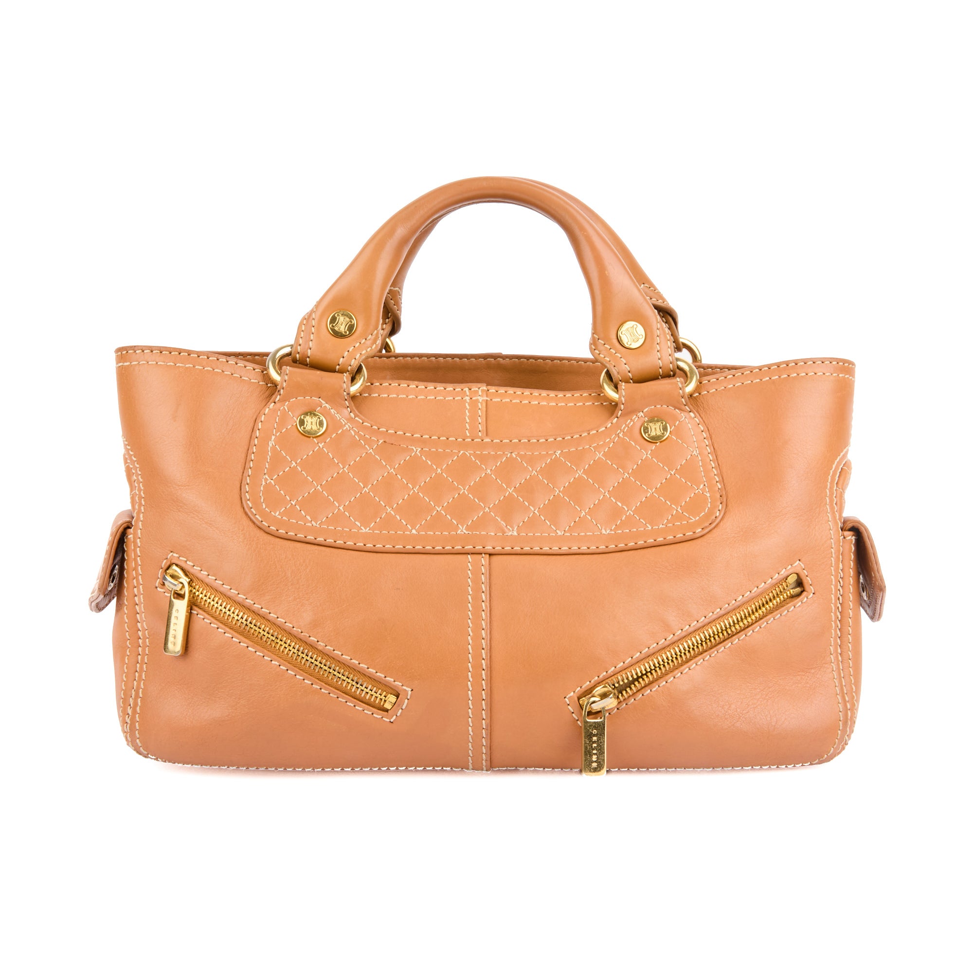 CELINE - Sac à main Boogie cuir beige - Handbag