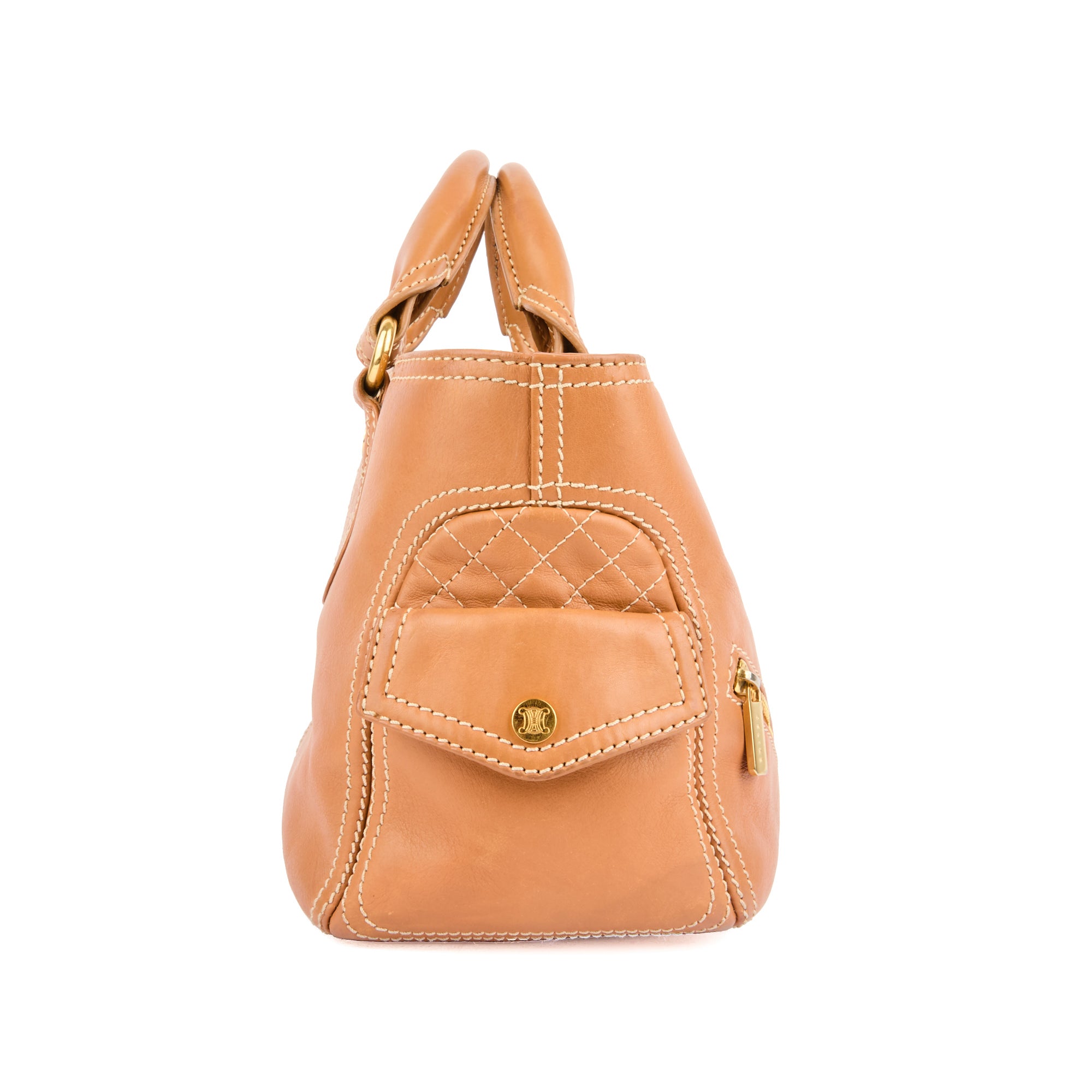 CELINE - Sac à main Boogie cuir beige - Handbag