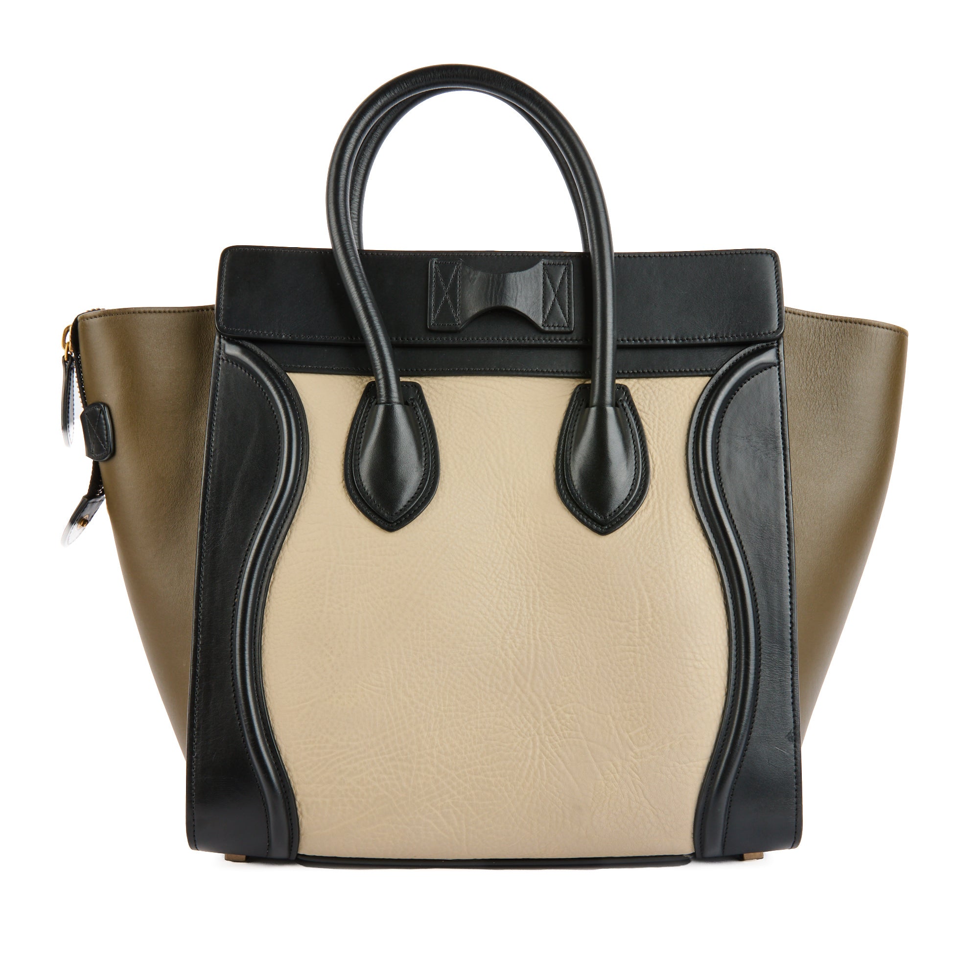 CELINE - Sac à main Luggage Large cuir grainé tricolore - Handbag