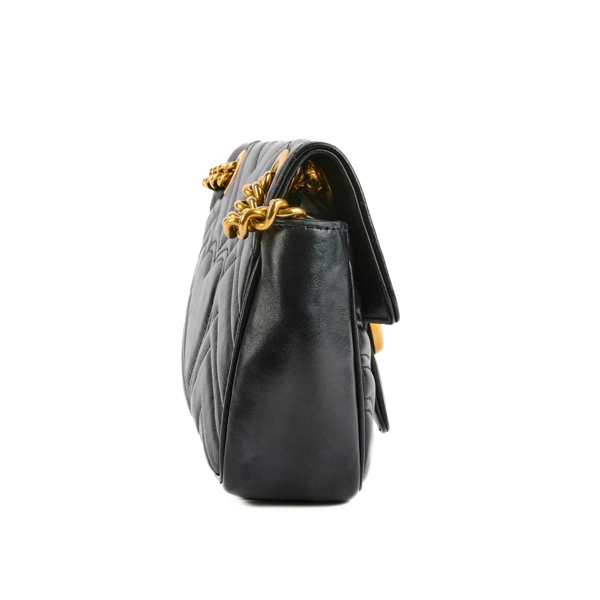 GUCCI - Sac à bandoulière Marmont PM cuir noir - Handbag