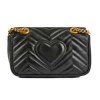 GUCCI - Sac à bandoulière Marmont PM cuir noir - Handbag