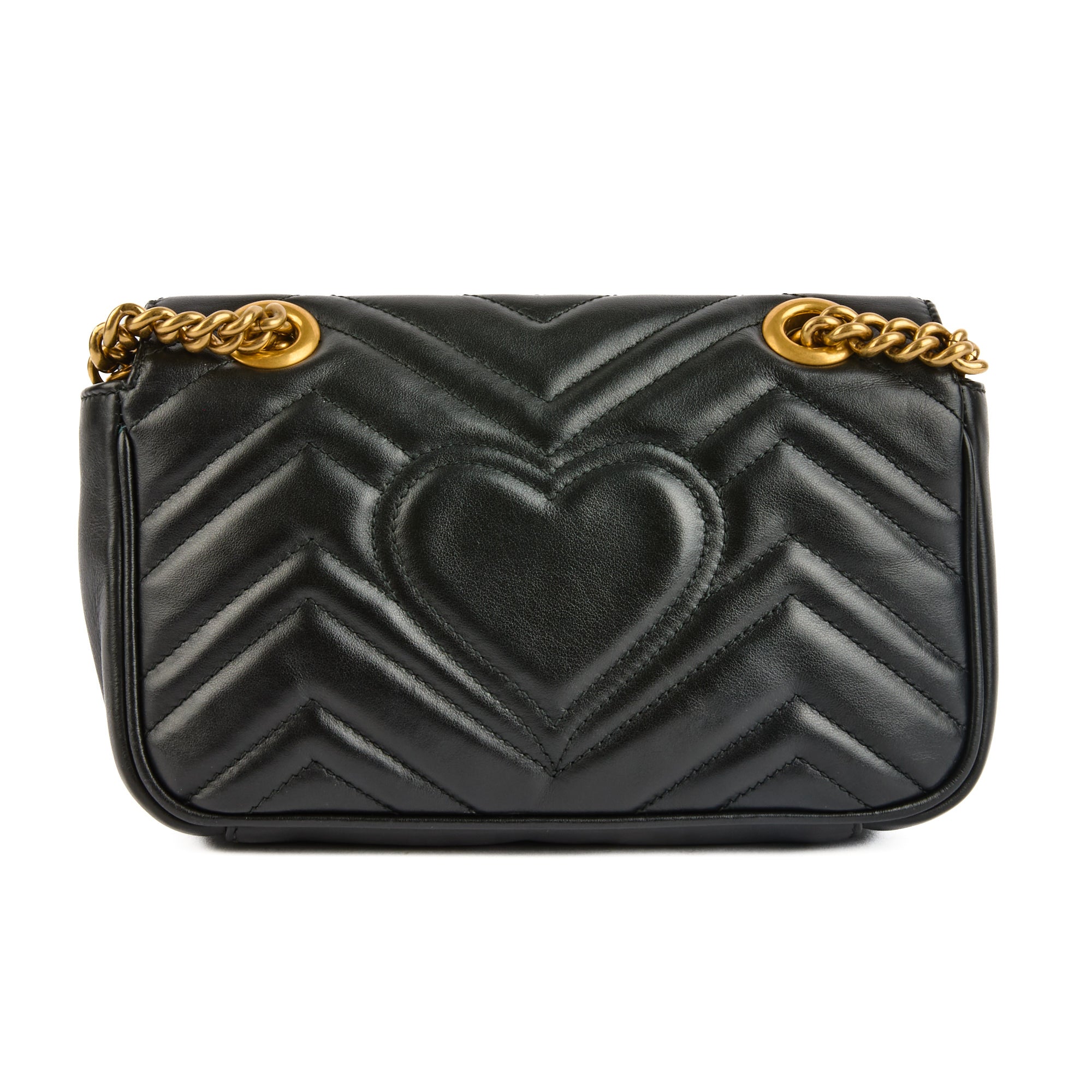 GUCCI - Sac à bandoulière Marmont PM cuir noir - Handbag