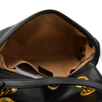 GUCCI - Sac à bandoulière Marmont PM cuir noir - Handbag