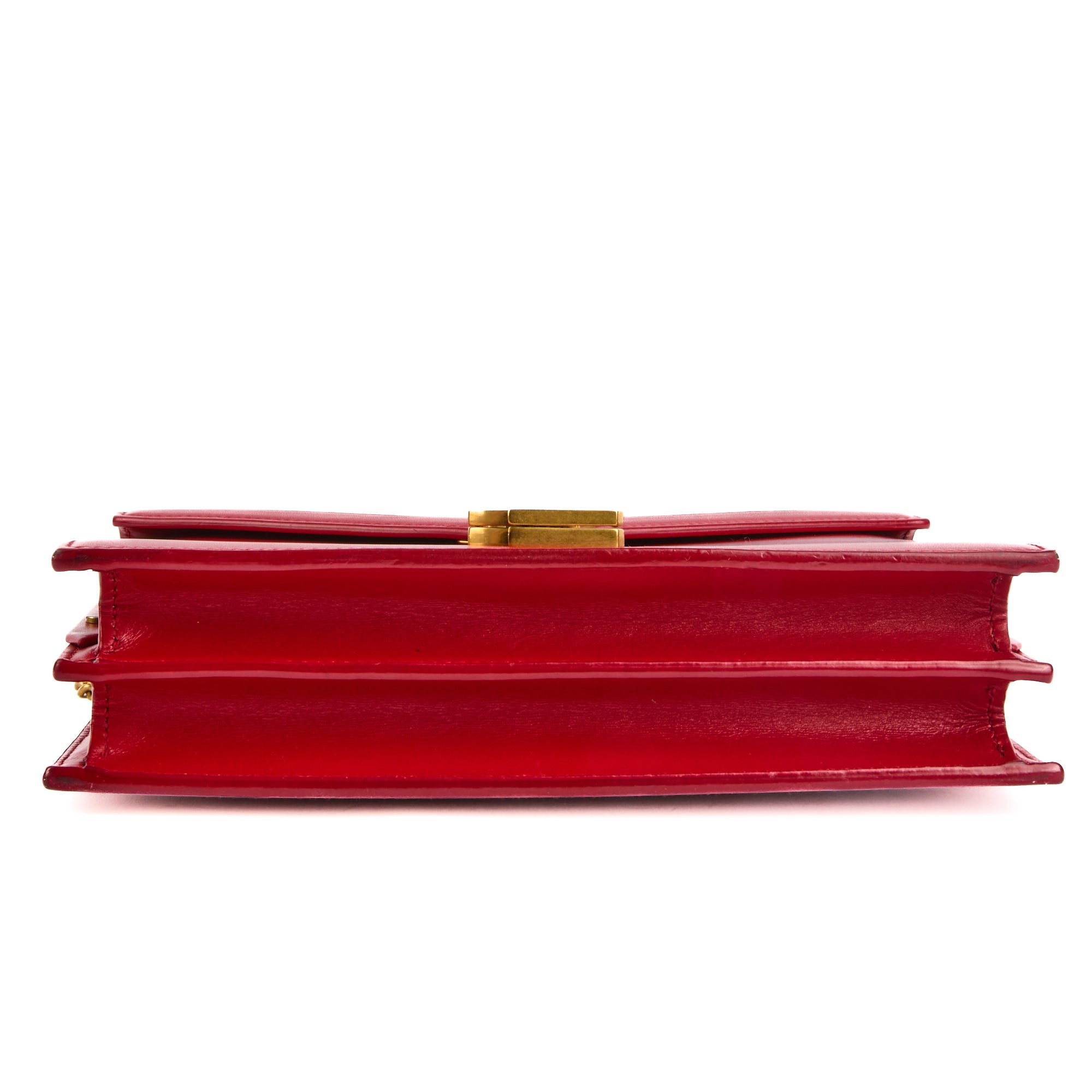 SAINT LAURENT - Sac à main Cassandra cuir rouge - Handbag