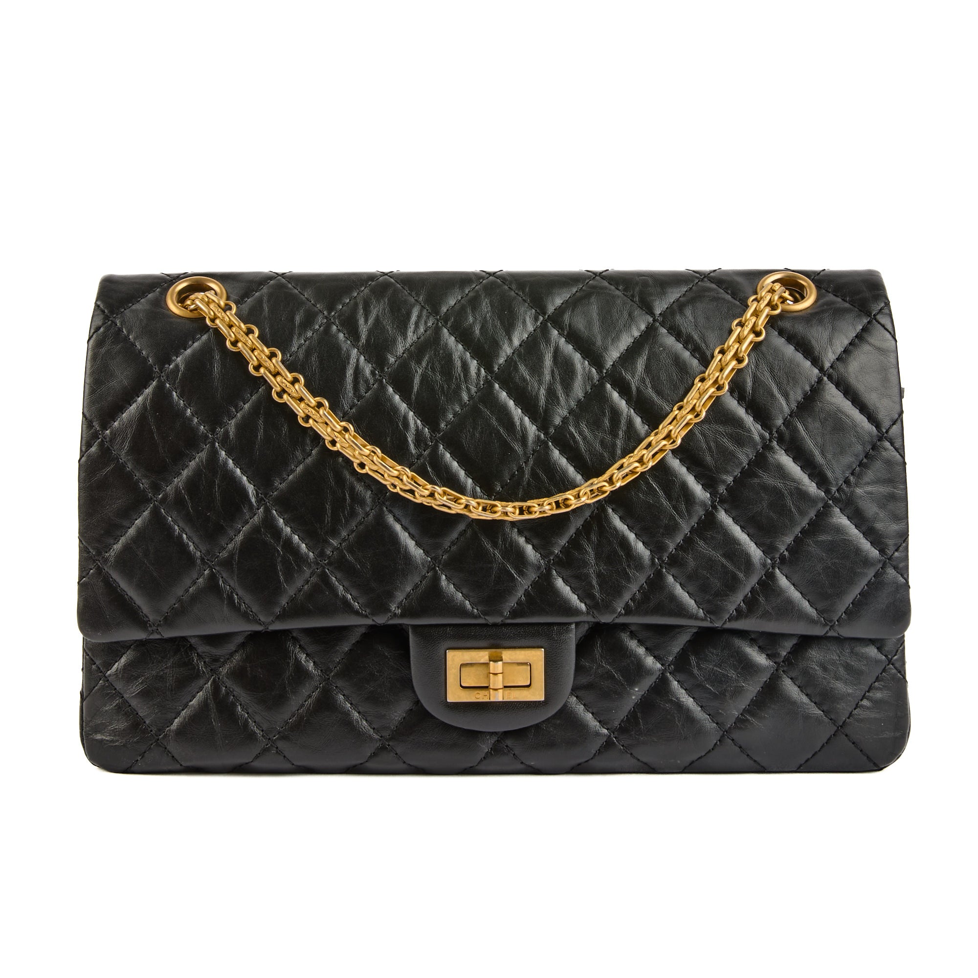 CHANEL - Sac Bandoulière 2.55 Jumbo cuir noir - Handbag