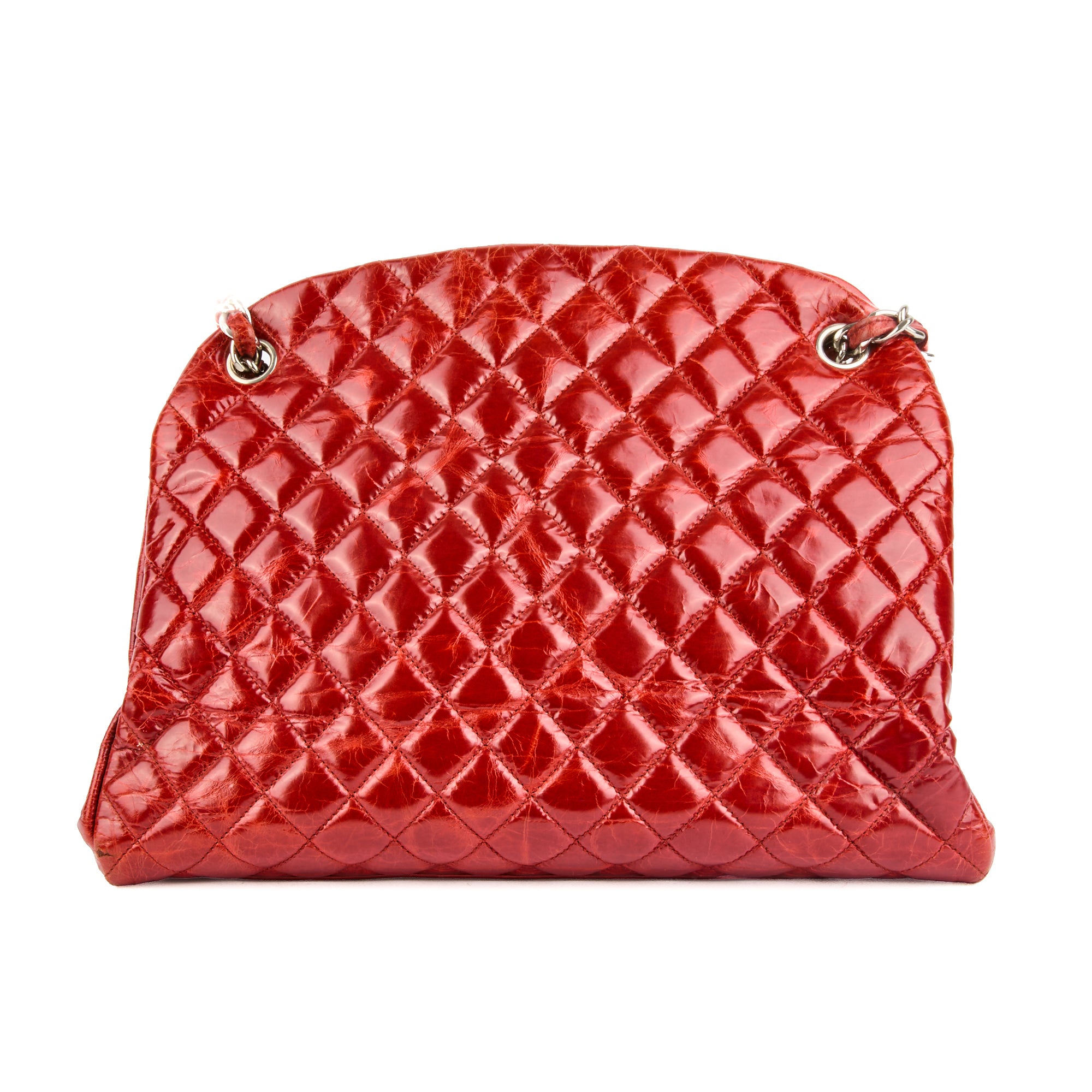CHANEL - Sac à main Just Mademoiselle Logo CC cuir vernis rouge - Handbag