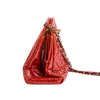 CHANEL - Sac à main Just Mademoiselle Logo CC cuir vernis rouge - Handbag