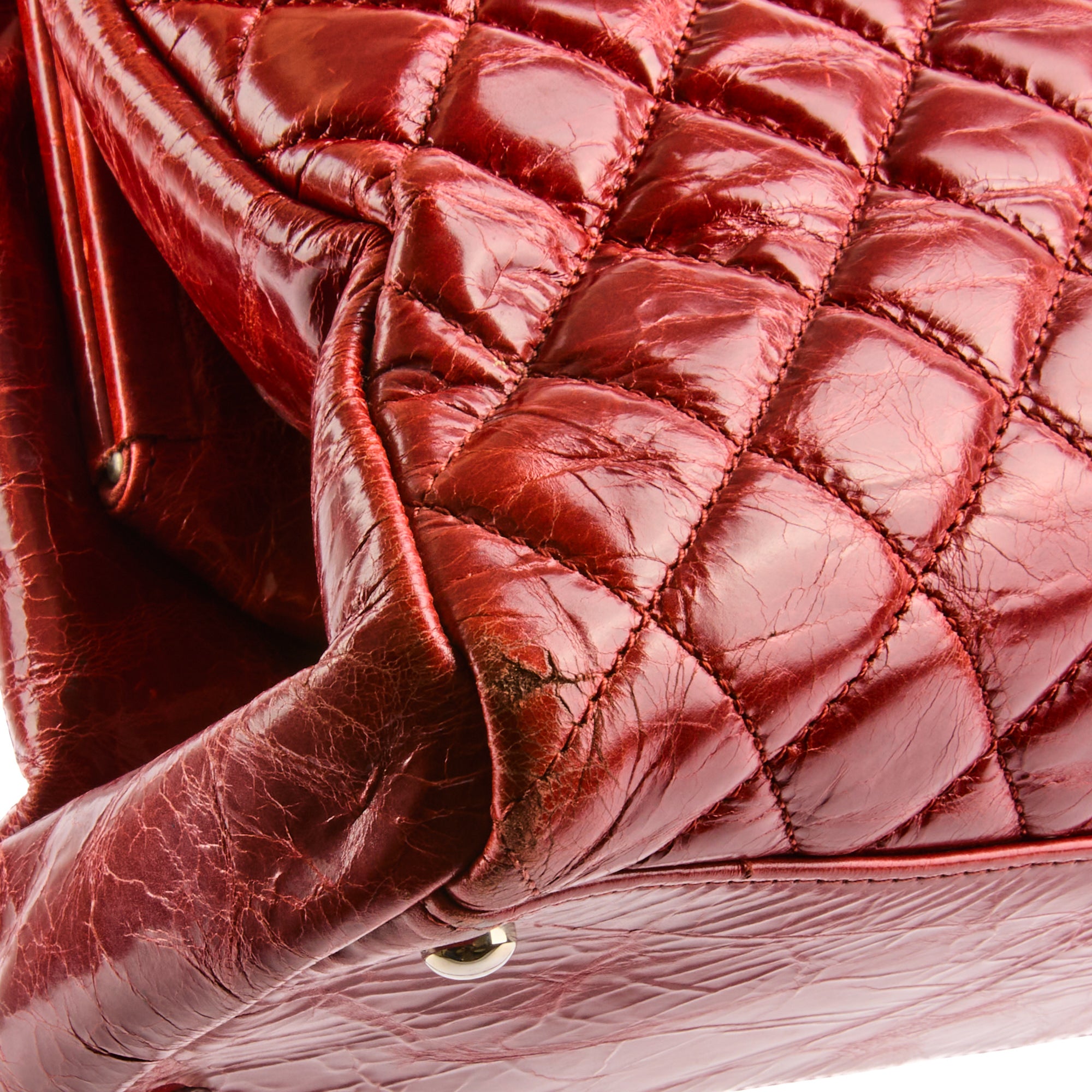 CHANEL - Sac à main Just Mademoiselle Logo CC cuir vernis rouge - Handbag