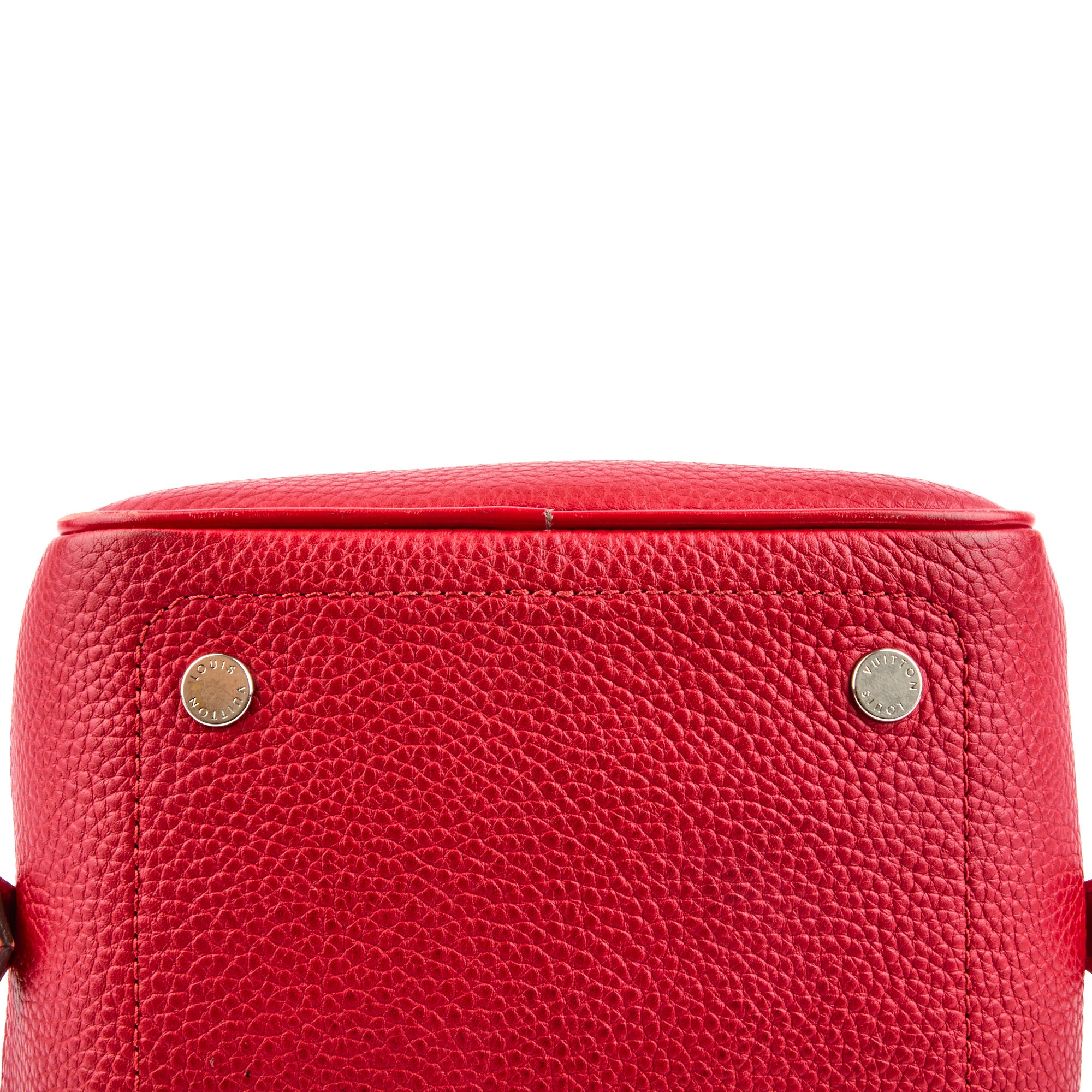 LOUIS VUITTON - Sac à main Neo Square cuir grainé rouge - Handbag