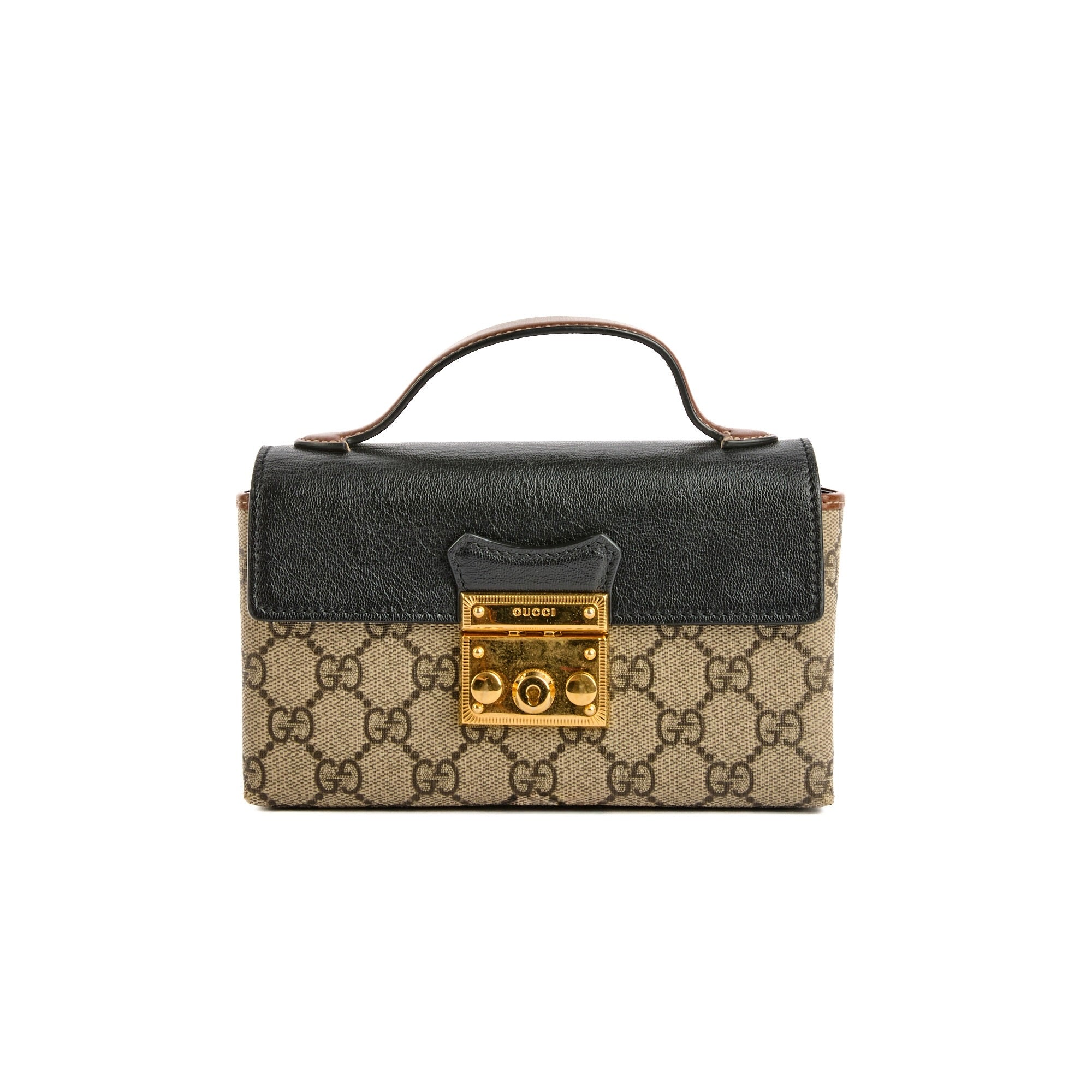 GUCCI - Sac à main Mini Padlock toile GG Guccissima - Handbag