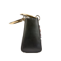 DIOR - Sac à main Lady Medium Dior Patch cuir noir - Hand Bag