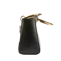 DIOR - Sac à main Lady Medium Dior Patch cuir noir - Hand Bag