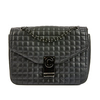 CELINE - Sac bandoulière Classique C cuir matelassé noir - Handbag